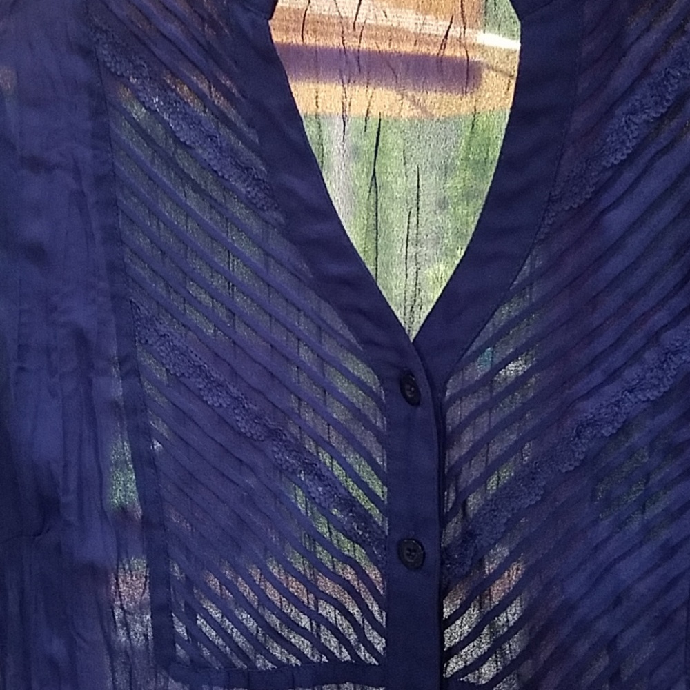 EUC SZ M SHEER BLOUSE BY MACY'S